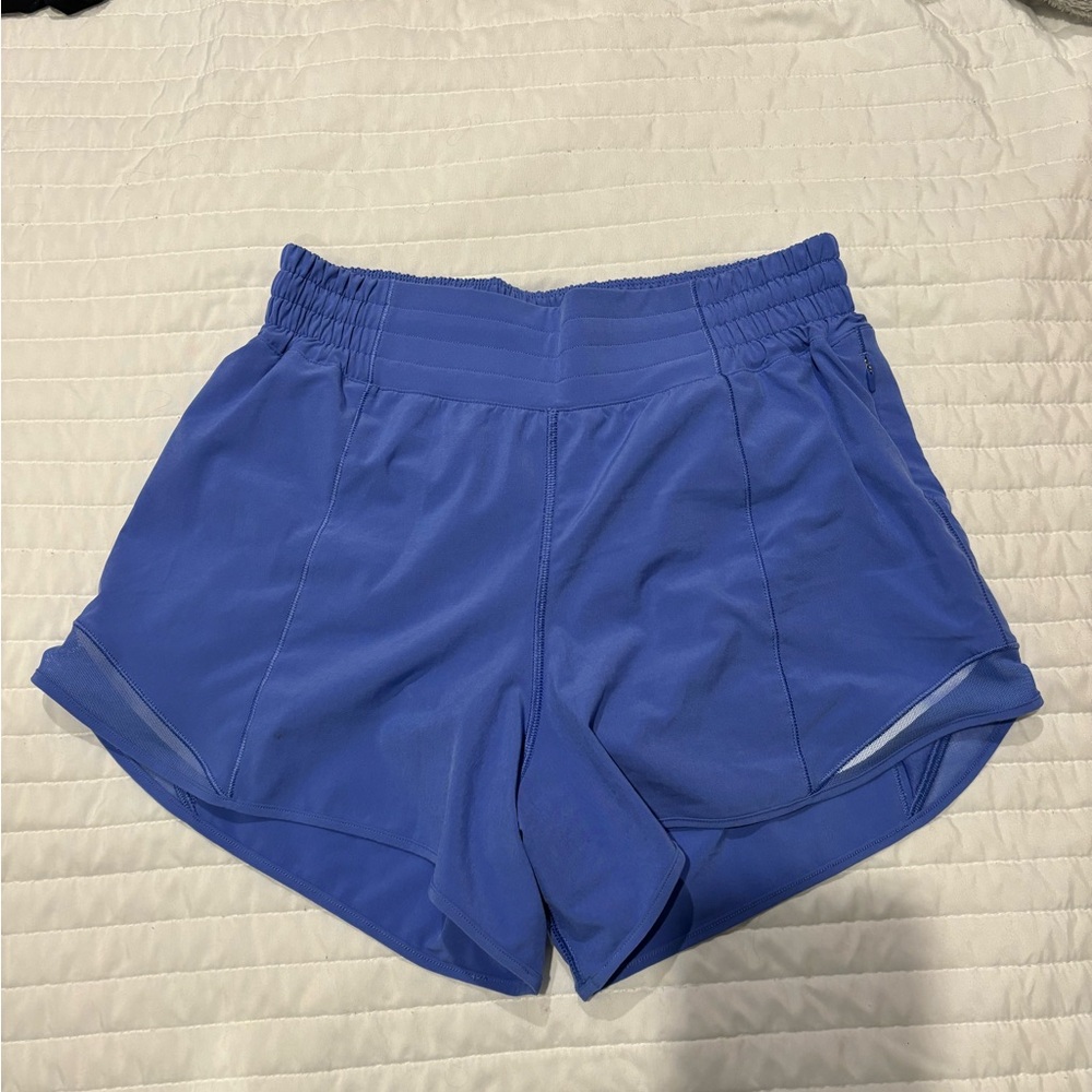 Purple Lululemon High Rise Hotty Hot Shorts 4”